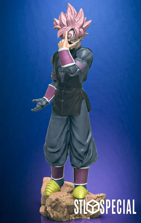 Black Goku Super Saiyan Rose 3D Print STL Files – The Dark Power of Goku Black