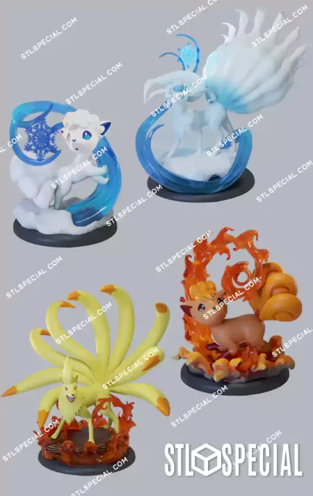 Pokemon Vulpix Pack STL 3D Model
