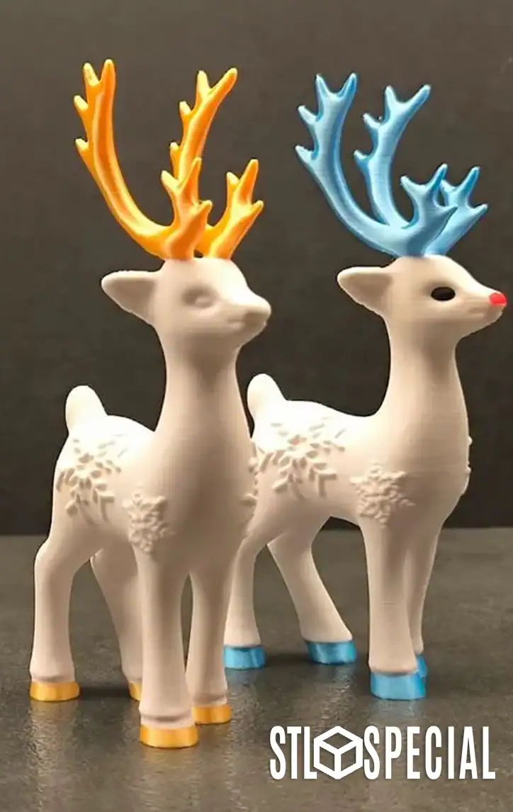 Christmas Deer in Various Positions 3D Print STL Files - Image 2
