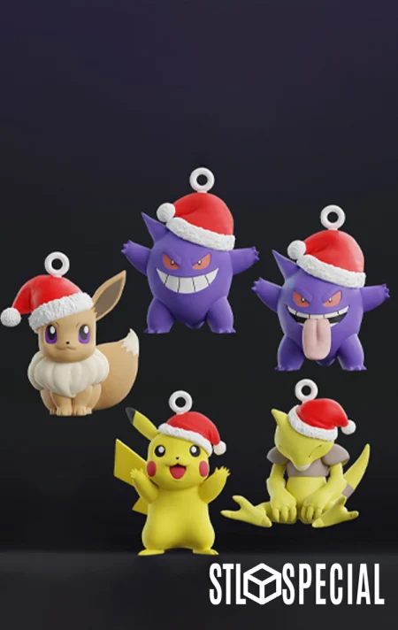 Pokemon Christmas Ornament 3D Print STL Files
