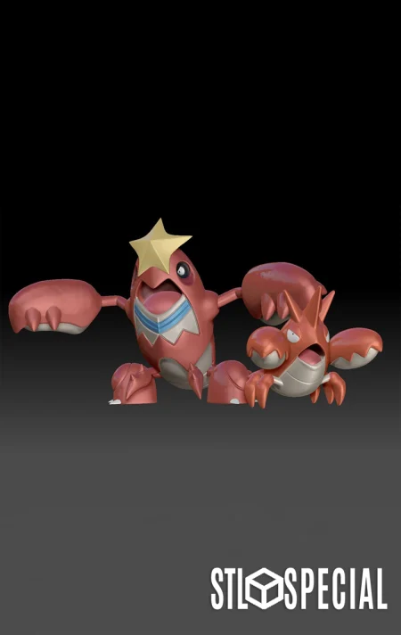 Corphish and Crawdaunt Pokemon 3D Model Set (STL)