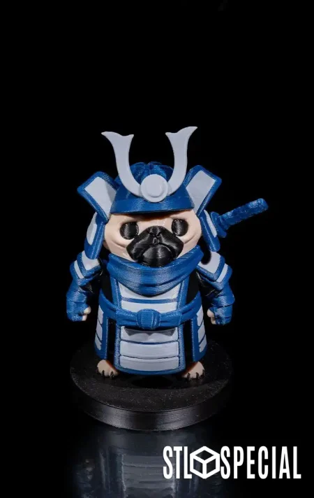 Crazy Pug Samurai - STL & 3MF