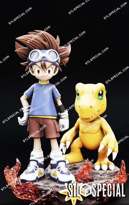 Tai and Agumon STL 3D Model