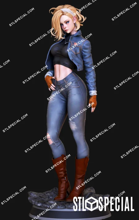 Android 18 Waifu STL 3D Model