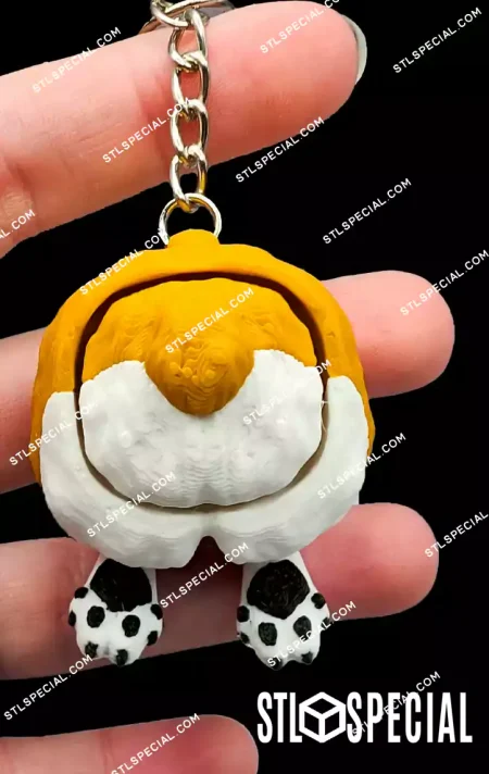 Corgi Butt Fidget Clicker Keychain STL & 3MF
