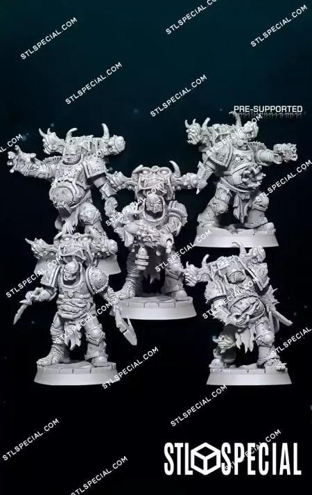 Set of 10 Plague Sons STL 3D Model