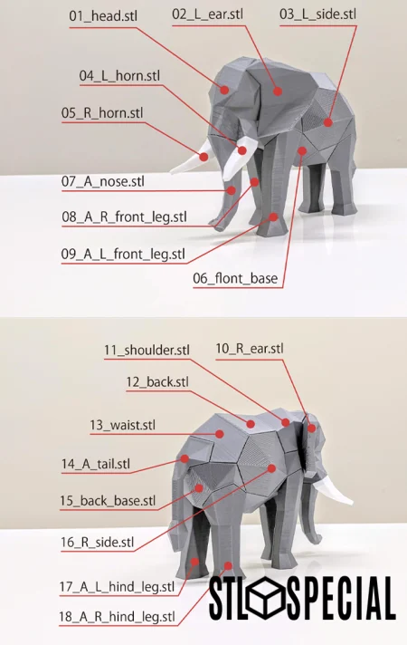 Elephant Puzzle STL and 3MF