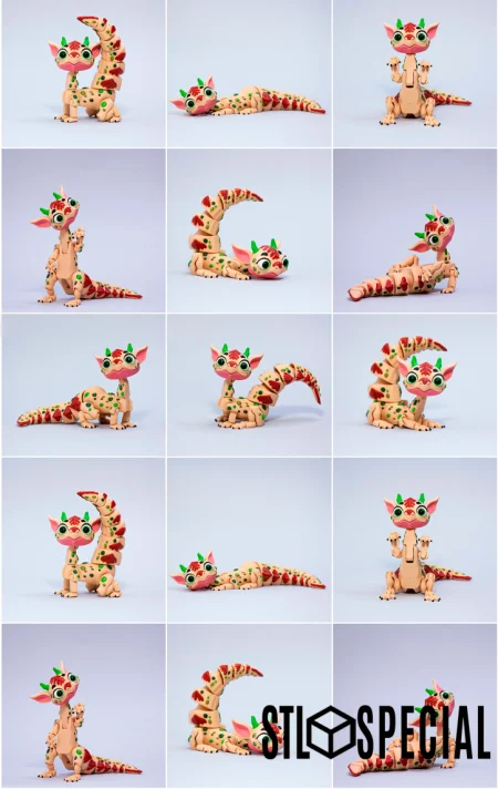 Elcid the Cute Baby Dragon – Articulated Flexi Toy (STL & 3MF)