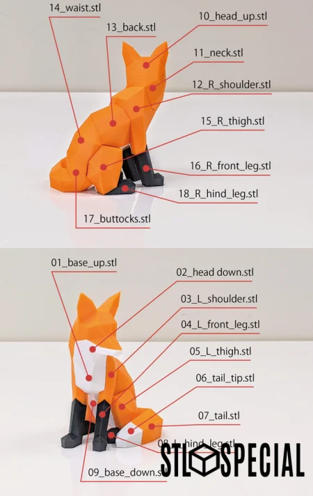 Fox Puzzle STL and 3MF