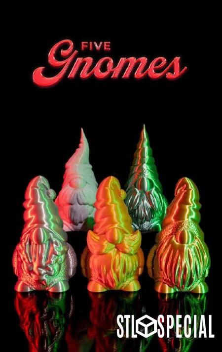 Five Gnomes 3D Print STL Files
