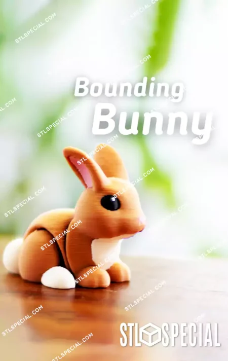 Flexi Bounding Bunny STL and 3MF
