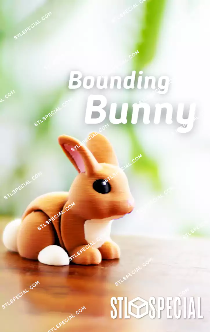 Flexi Bounding Bunny STL and 3MF