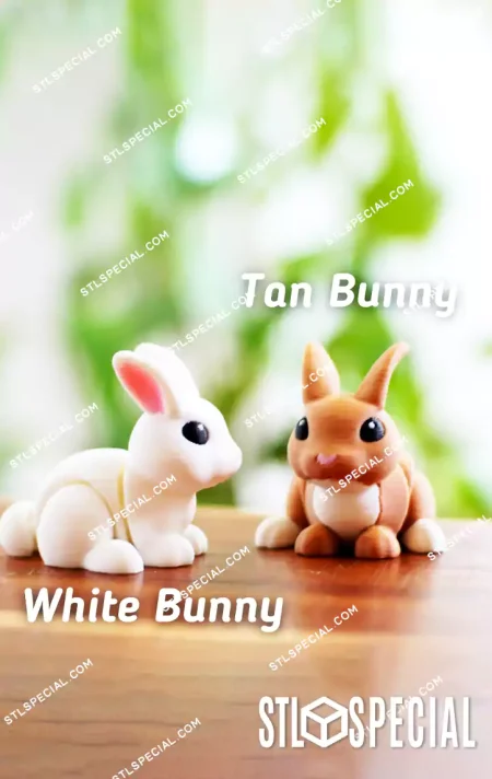 Flexi Bounding Bunny STL and 3MF