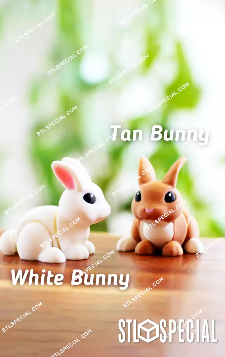 Flexi Bounding Bunny STL and 3MF