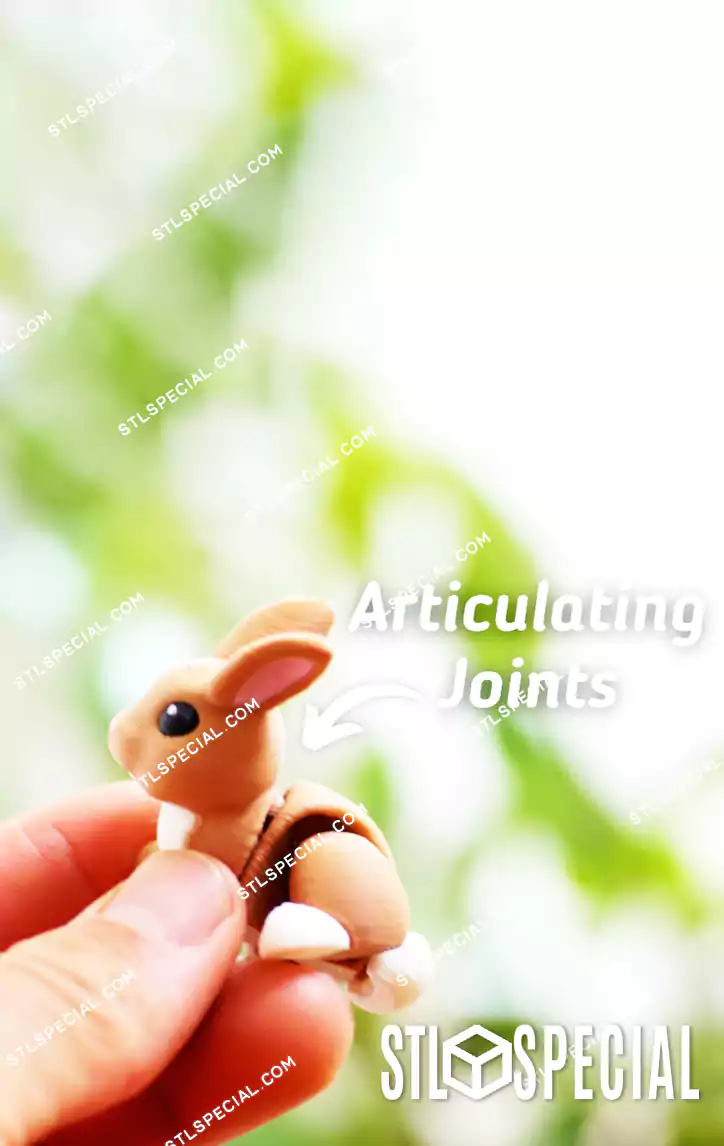Flexi Bounding Bunny STL and 3MF
