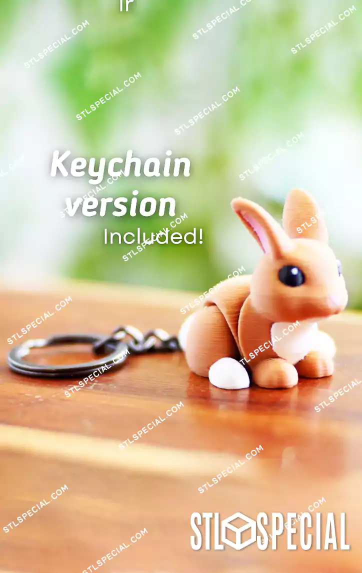 Flexi Bounding Bunny STL and 3MF