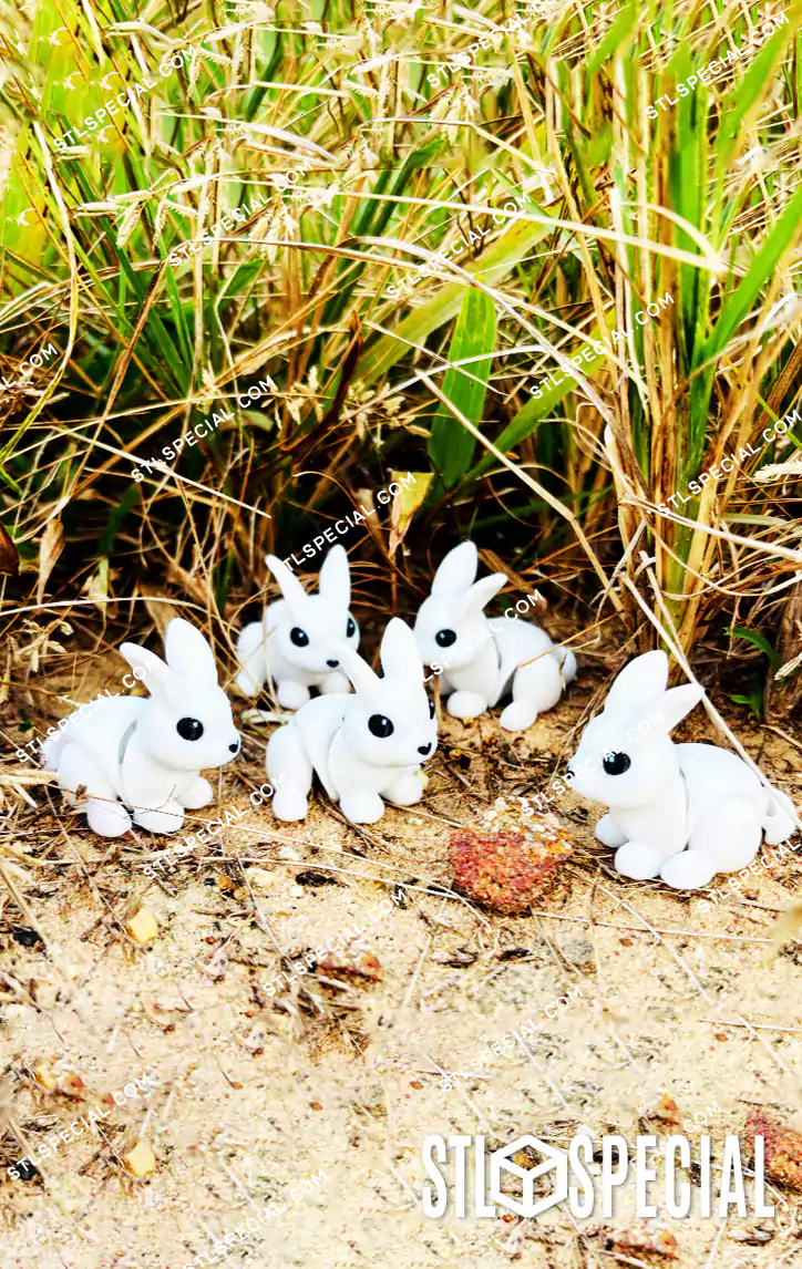 Flexi Bounding Bunny STL and 3MF