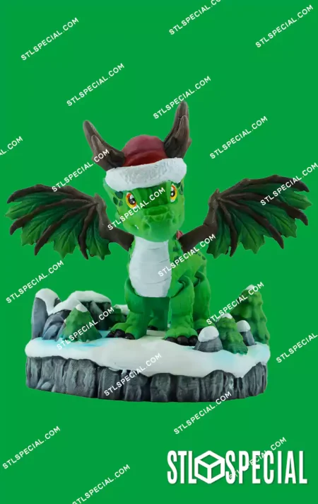 Flexi Christmas Dragon STL and 3MF