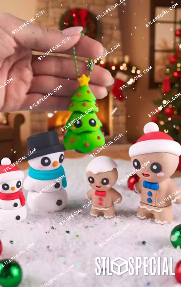 Flexi Christmas Figures STL and 3MF Pack