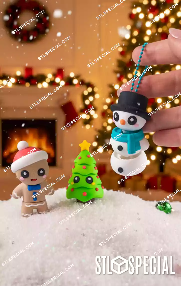Flexi Christmas Figures STL and 3MF Pack
