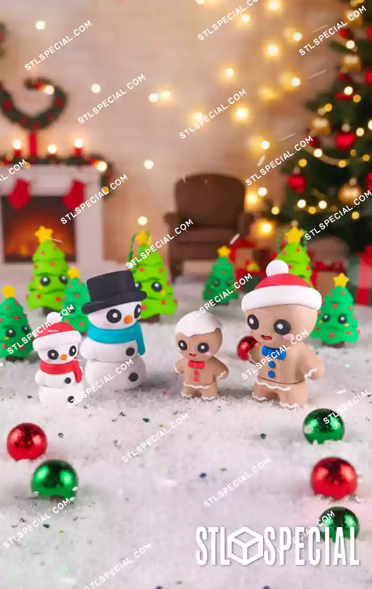 Flexi Christmas Figures STL and 3MF Pack