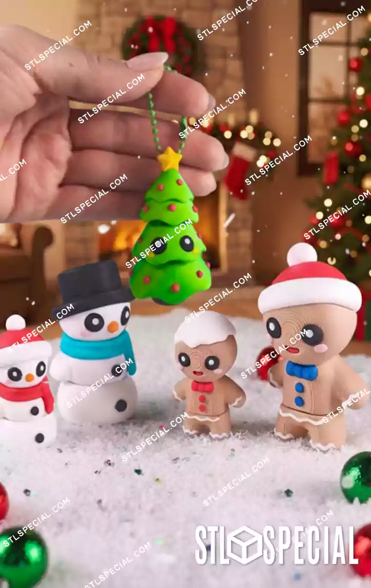 Flexi Christmas Figures STL and 3MF Pack