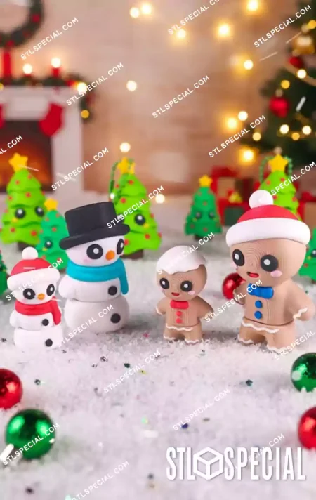 Flexi Christmas Figures STL and 3MF Pack