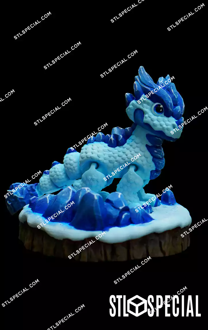Flexi Ice Dragon STL and 3MF