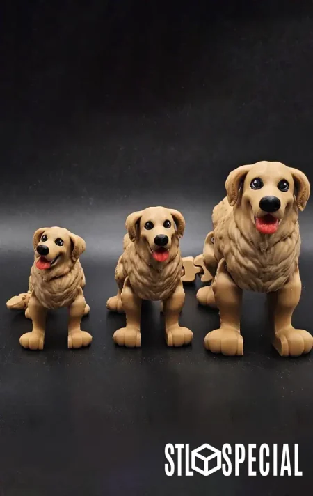 Golden Retriever Articulated Flexi STL File