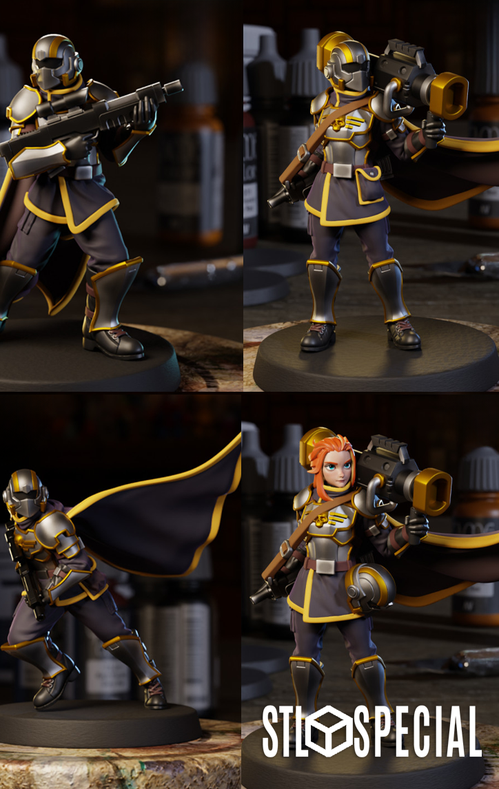 Helldivers Miniature Set 4 Dynamic Poses with Supports STL