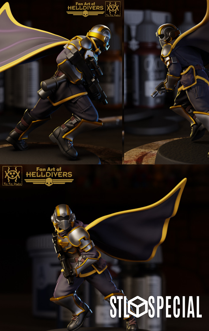 Helldivers Miniature Set 4 Dynamic Poses with Supports STL