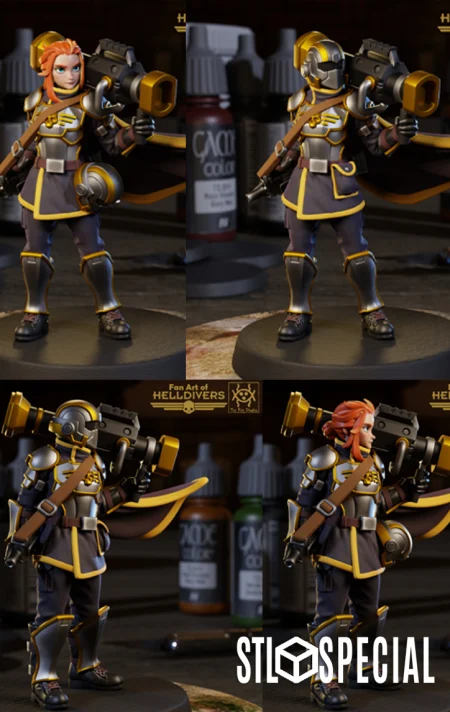 Helldivers Miniature Set 4 Dynamic Poses with Supports STL