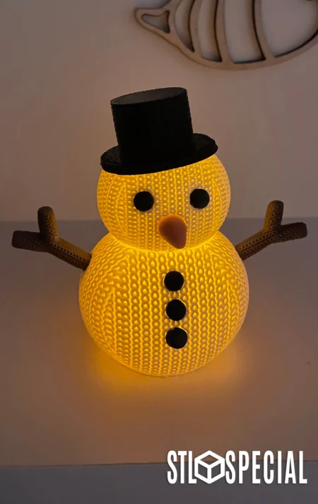 Knitted Snowman Figurine and Ornament 3D Print STL Files