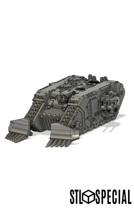 Lad Mobile with Mine Plow Attachment with Full Support STL