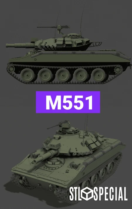 M551 Sheridan RC 3D Print STL Files