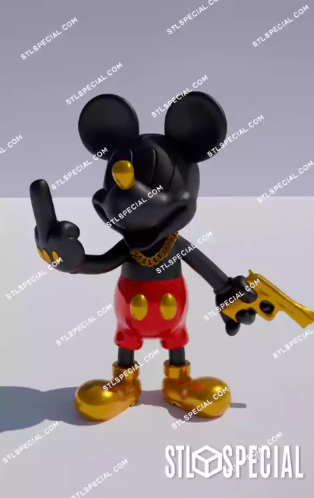 Mickey Mouse Bad STL 3D Model