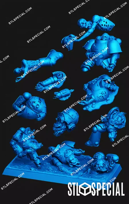Marine Corpses and Casualties STL 3D Model