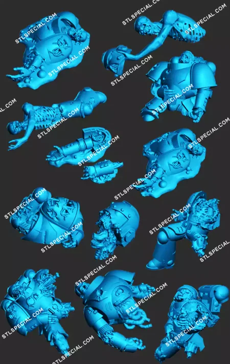 Marine Corpses and Casualties STL 3D Model