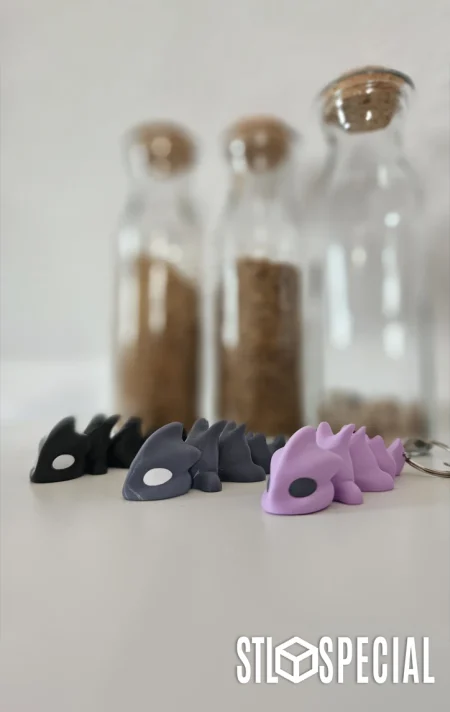 Mini Articulated Dragon (Magnet/Keychain) STL Special & 3MF