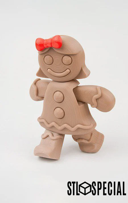 Movable Gingerbread Girl 3D Print STL Files – Bring Holiday Magic to Life with This Adorable, Interactive Model
