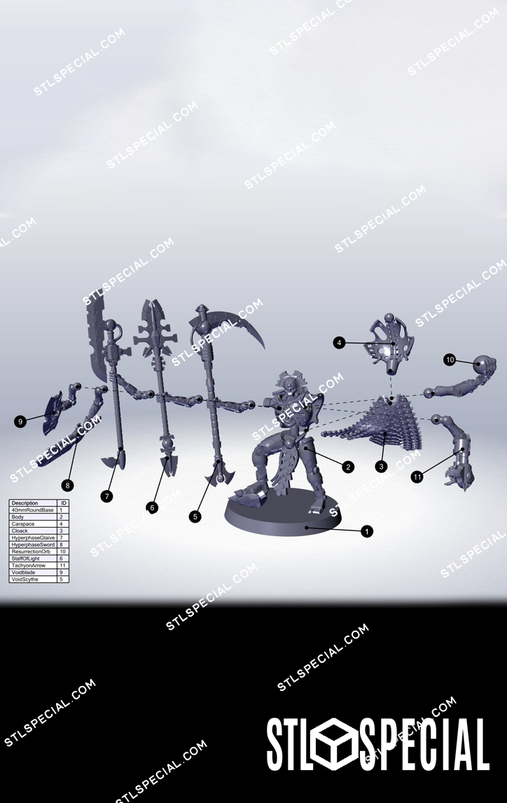Necrons Overlord STL 3D Model