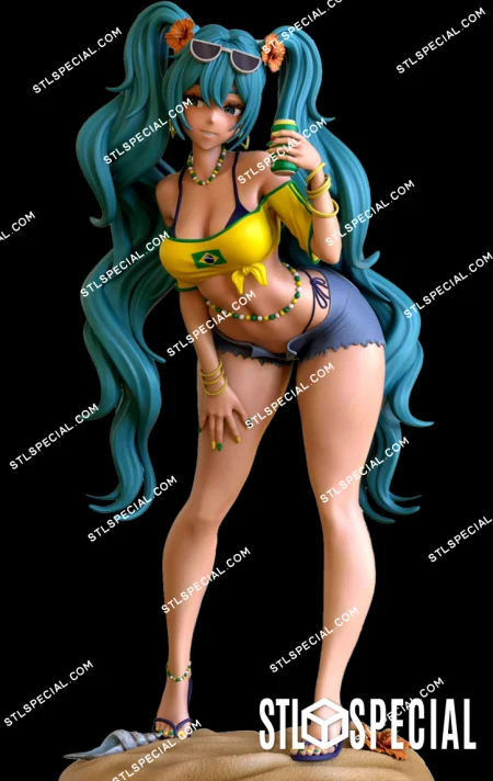 Brazilian Hatsune Miku STL 3D Model
