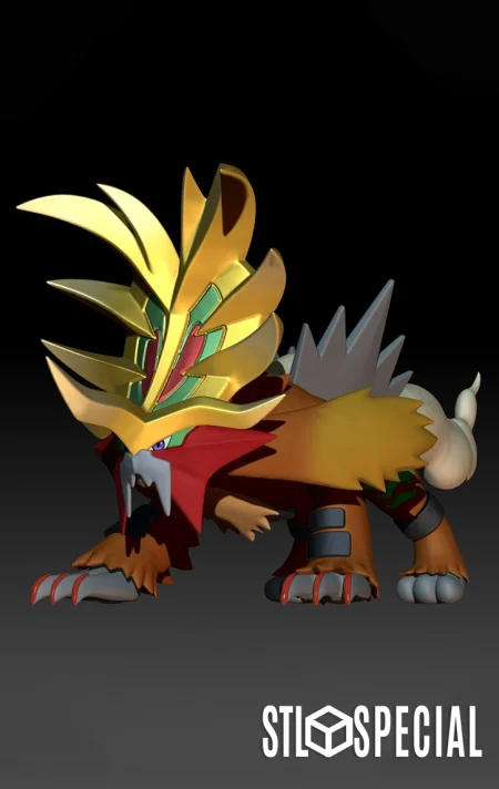 Paradox Ancient Entei - Gouging Fire Pokemon 3D Model (STL)