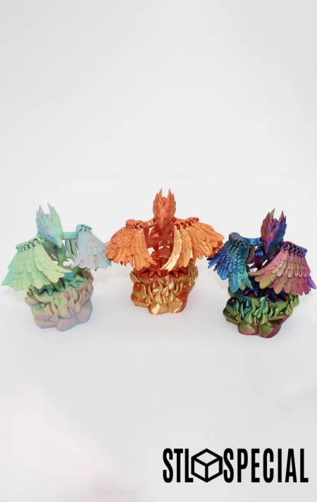 Phoenix with Base Articulated Flexi Toy STL