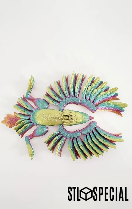 Phoenix with Base Articulated Flexi Toy STL