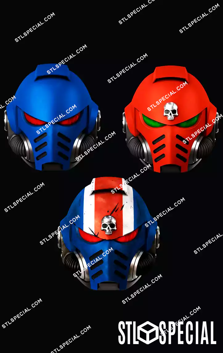 Primaris Hellblaster Helmet STL 3D Model
