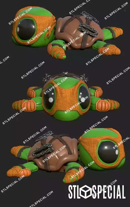 Super Turtle Michaelangelo STL and 3MF