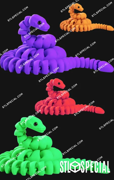 Flexi Ball Python Snake STL Special  and 3MF