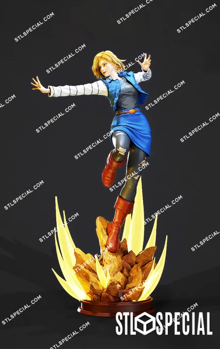 Android 18 Realistic STL 3D Model