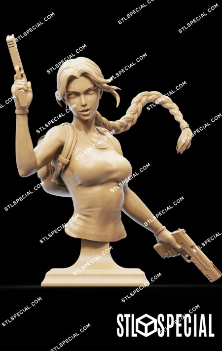 Lara Croft Bust STL 3D Model